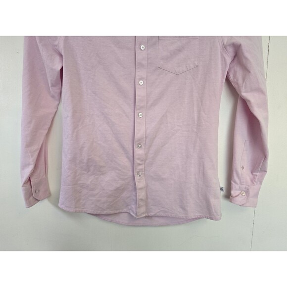 7 Diamonds Shirt Mens Small Pink 4 Way Stretch Oxford Long Sleeve Button Up - Picture 3 of 7